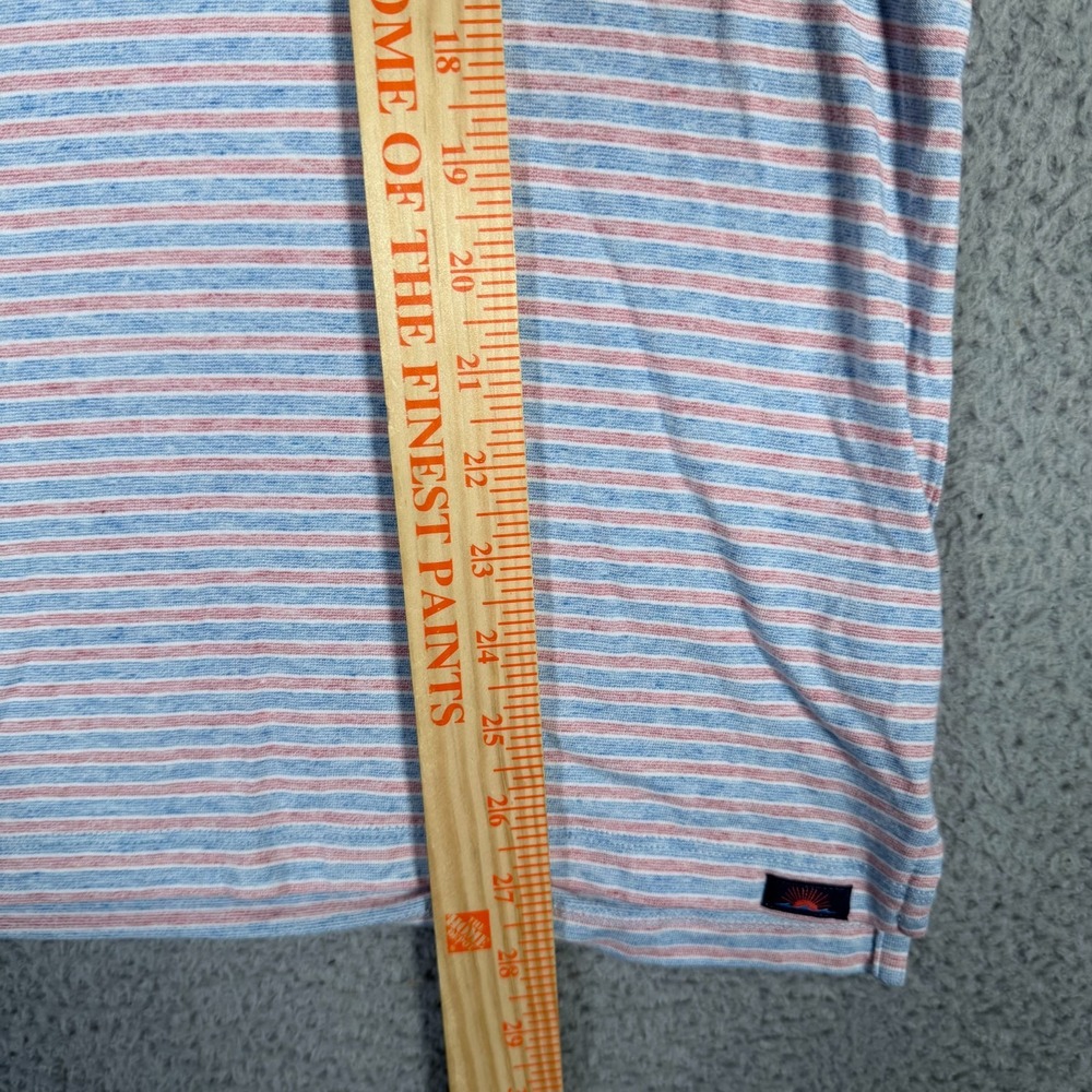 Faherty Polo Shirt Mens XS Blue Red Striped Movement Casual Short Sleeve Preppy - Picture 3 of 9
